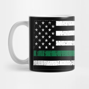 Wyoming Thin Green Line Military and Border Patrol Shirt Mug